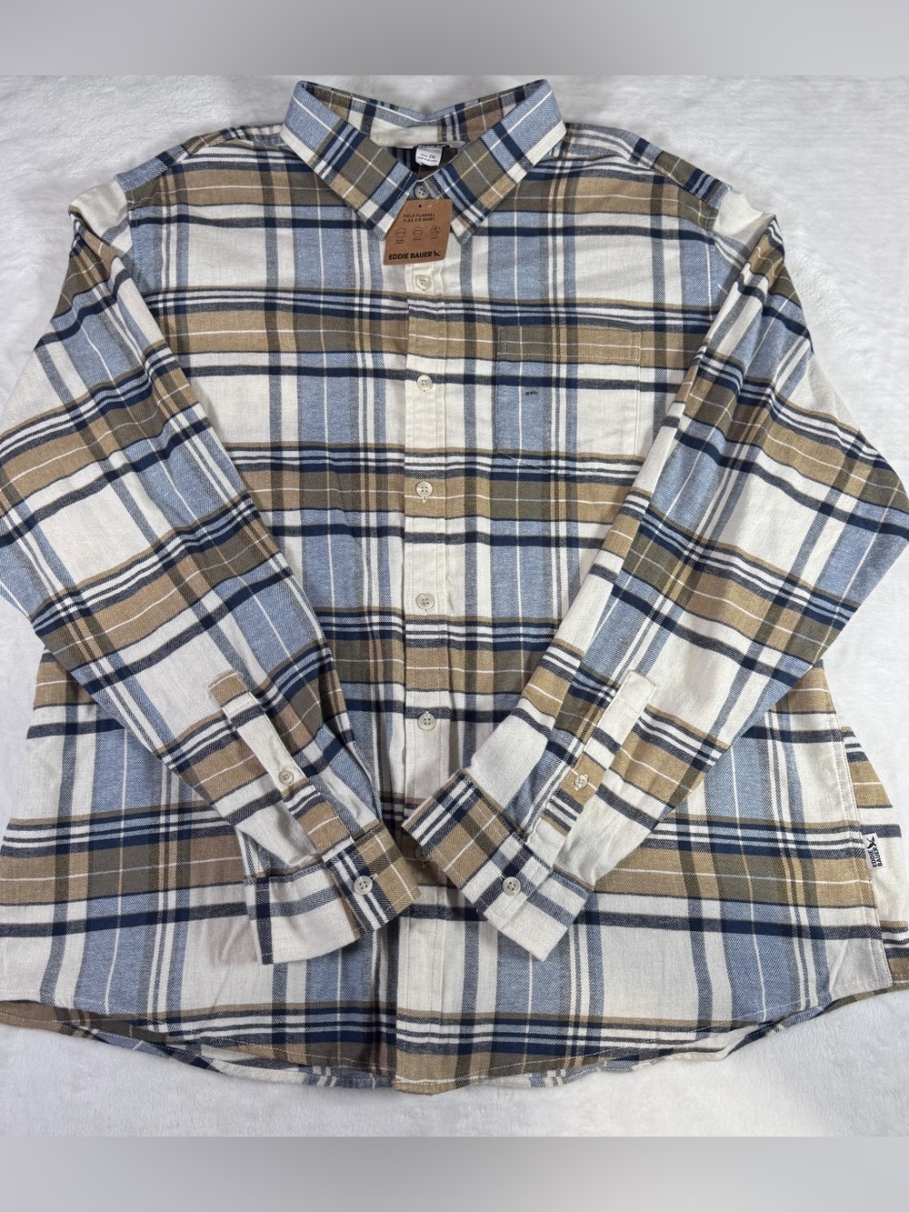 Eddie Bauer Field Flannel Flex 2.0 Shirt Men’s 2XL Plaid Button Up NWT
